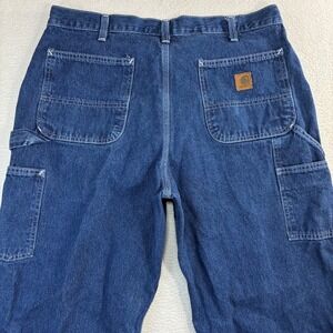 Carhartt Carpenter Jeans Men 36x32 Blue Work Dungarees Baggy Casual B13 DST
